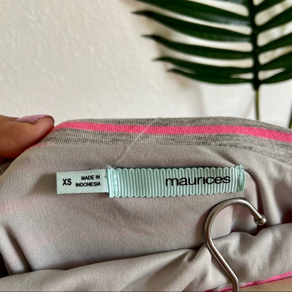 Striped pink strapless swing dress - Picture 2 of 3